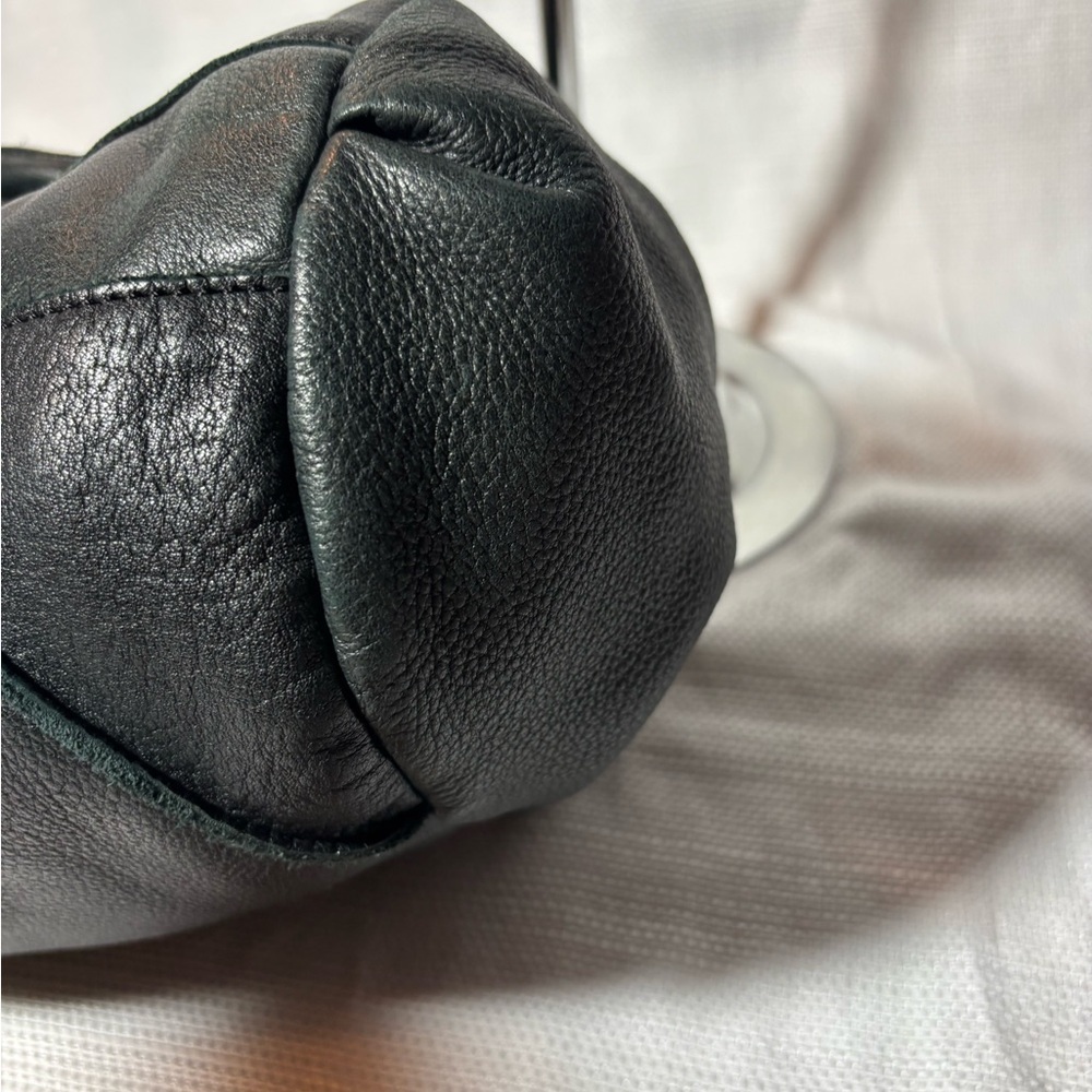 Kenneth Cole New York Black Pebbled Leather Shoulder Hobo Bag - Picture 13 of 17